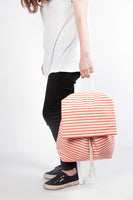 Marazion red canvas cotton stripes backpack