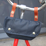 Cara wax cotton handlebar cycling bag navy