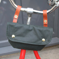 Cara wax cotton handlebar cycling bag forest green