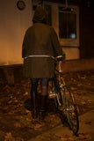 rain cycling cape poncho waterproof bike london urban oilcloth wax waxed cotton reflective be seen cycling lights