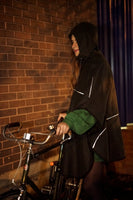 rain cycling cape poncho waterproof bike london urban oilcloth wax waxed cotton reflective be seen cycling lights