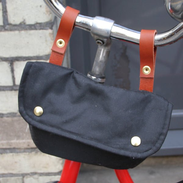 Cara wax cotton handlebar cycling bag black