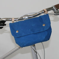 Cara wax cotton handlebar cycling bag blue