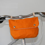 Cara wax cotton handlebar cycling bag orange